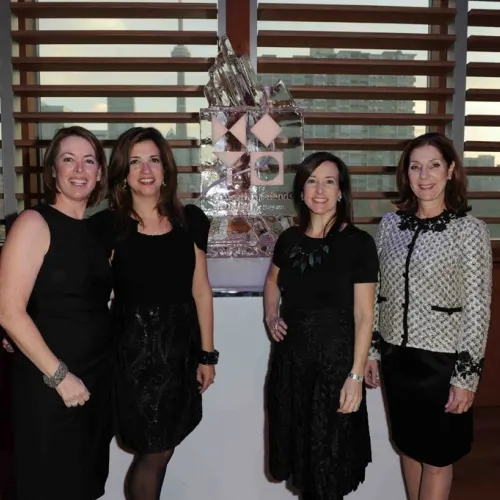Caurie Glickman, Tamara Fine, CFIM ice loge, Lisa Wolfond, Liora Yakubowicz